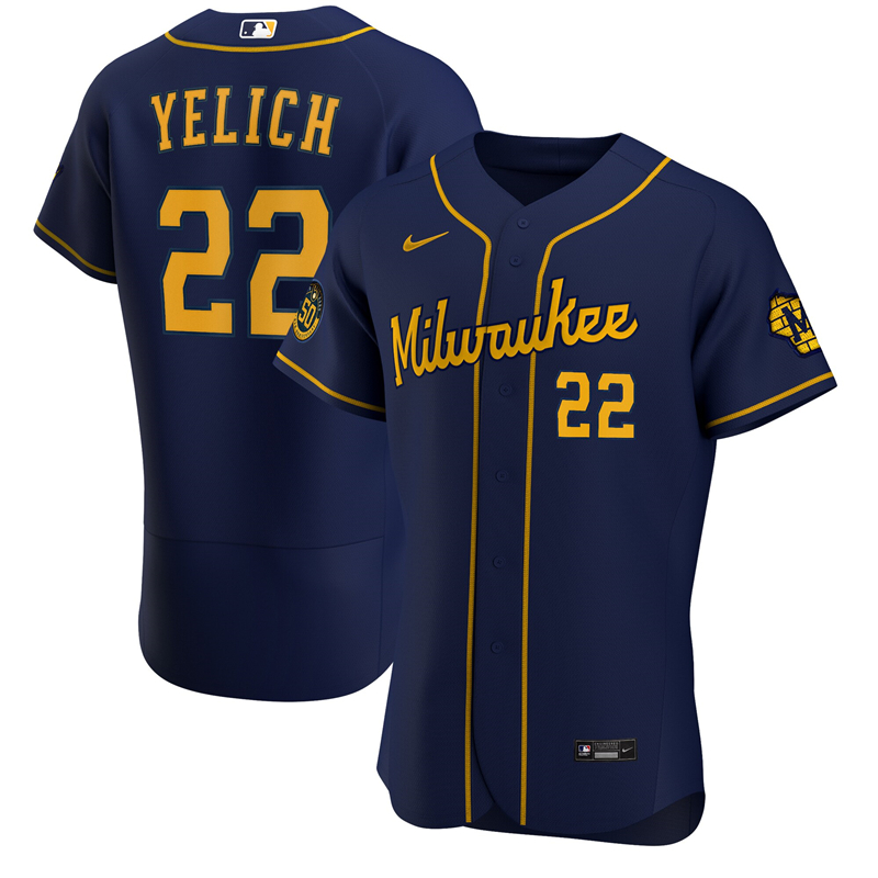 2020 MLB Men Milwaukee Brewers Christian Yelich Nike Gray Road 2020 Replica Player Jersey 3->cleveland browns->NFL Jersey